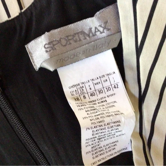 Max Mara Sportmax Drrss, Striped Dress, size 8, pristine - Picture 15 of 16